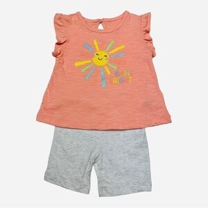 Little Me Shine Bright Ruffle Short Sleeve Shirt And Short Set Size 12 Months